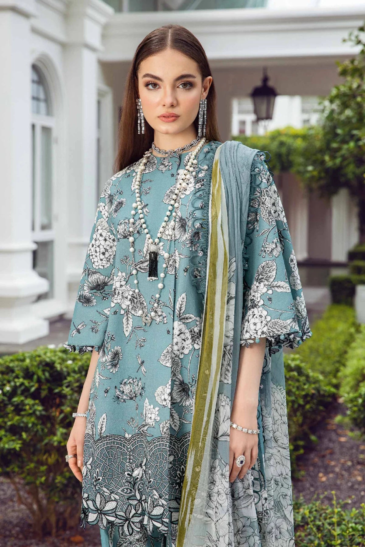 Maria B Sea Green Digital Printed Lawn Collection Replica