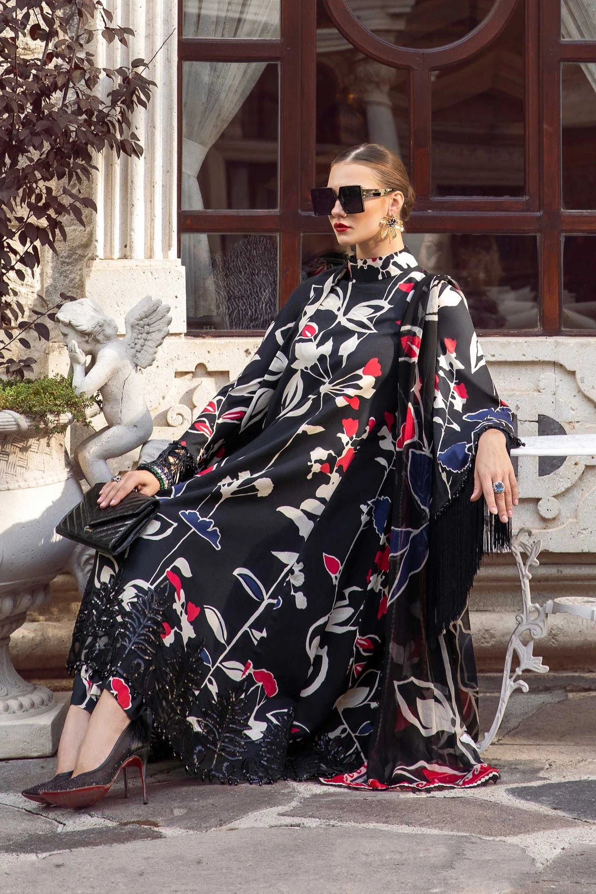 Maria B Printed Black Luxury Lawn Collection Replica