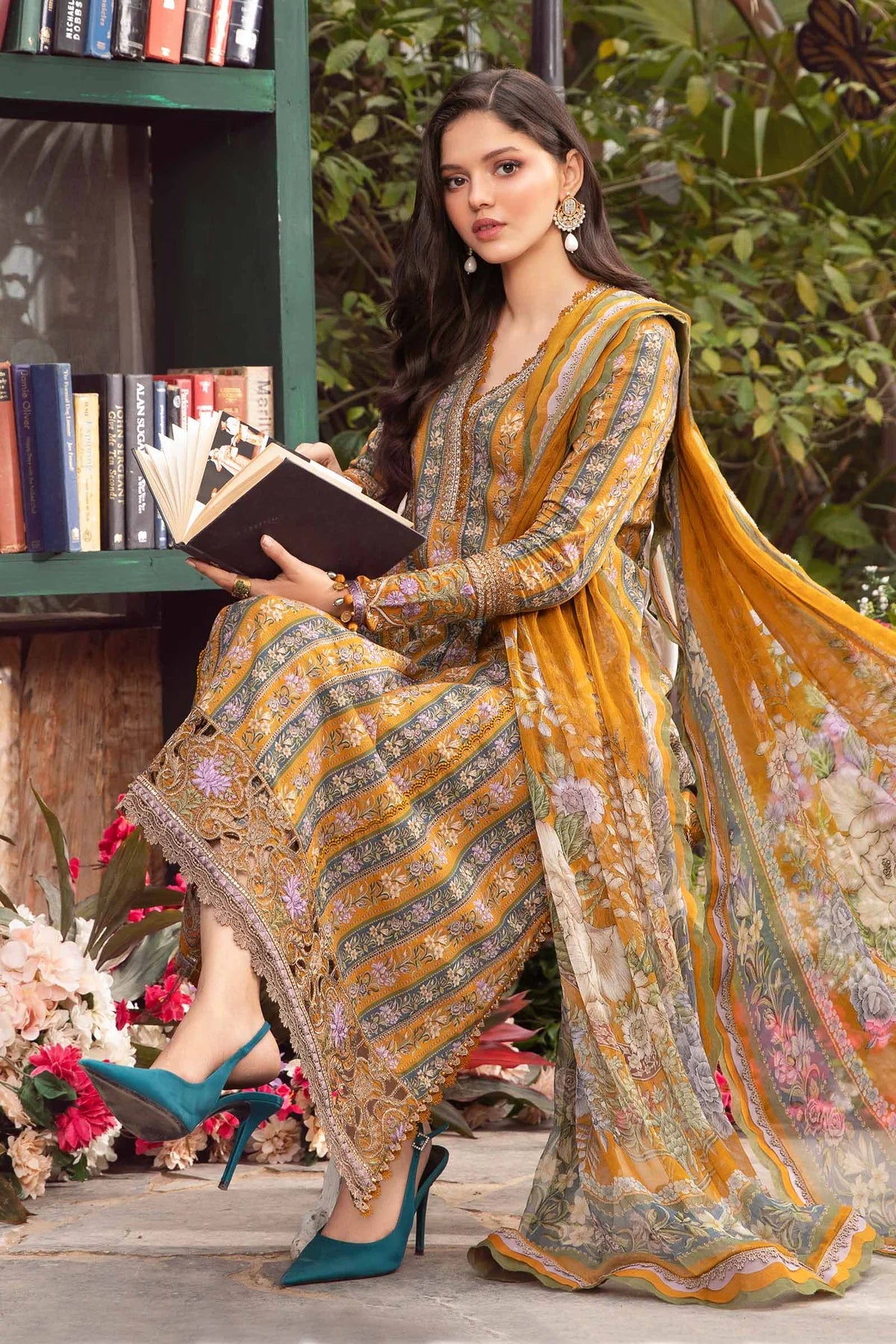 Maria B Mprint Mustard Printed Lawn Collection Replica