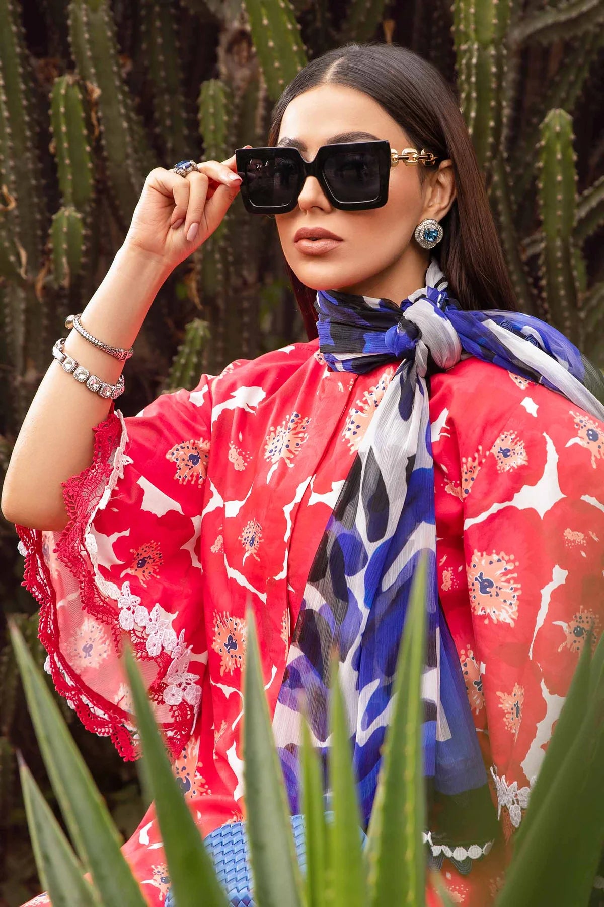 Maria B Mprint Red Printed Lawn Collection Replica