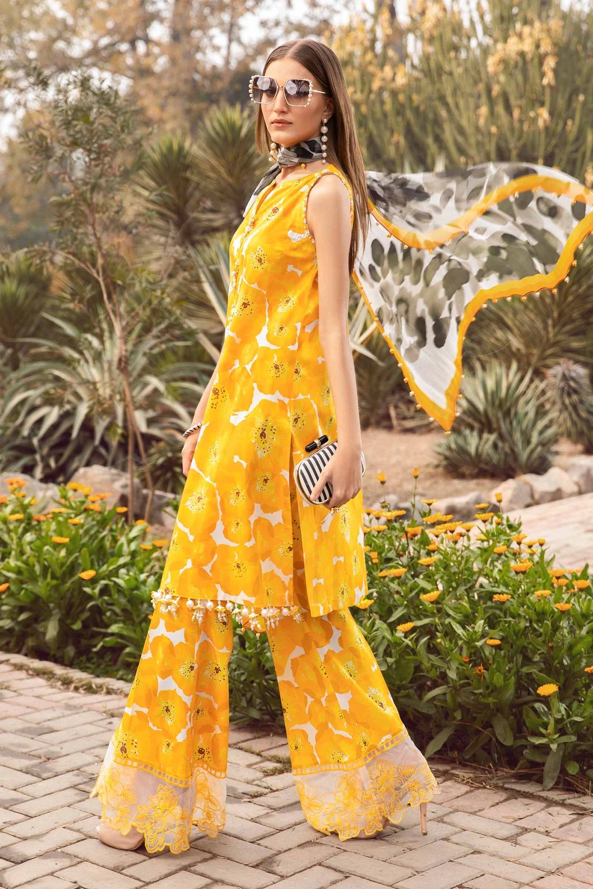 Maria B Mprint Yellow Printed Lawn Collection Replica