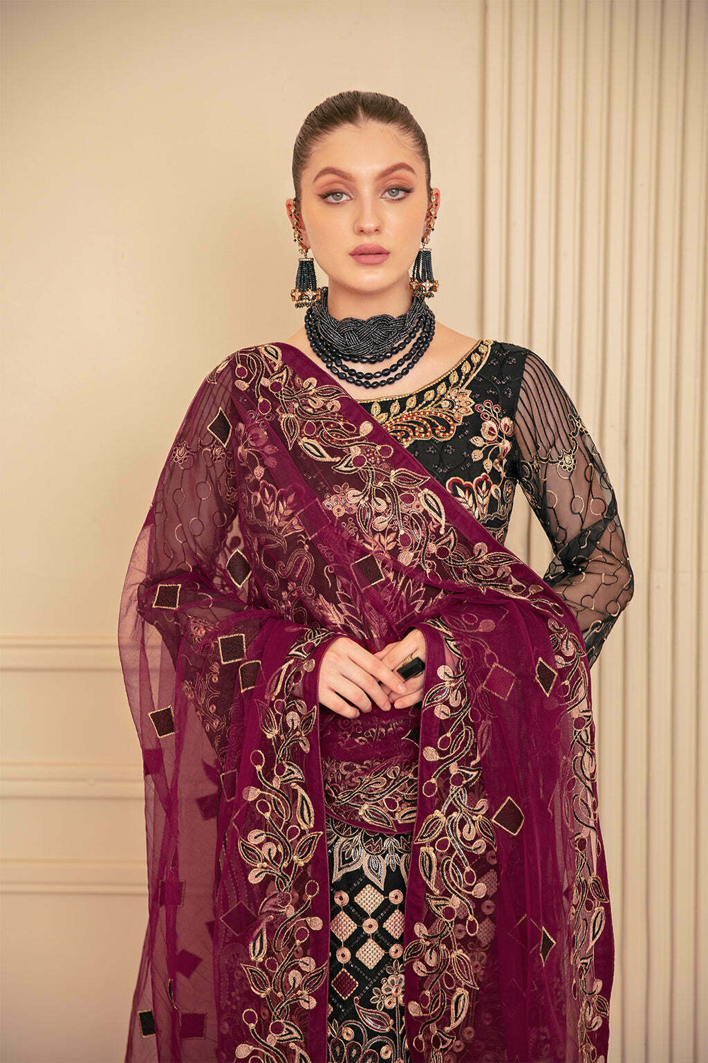 Ramsha Black Formal Collection Organza Replica