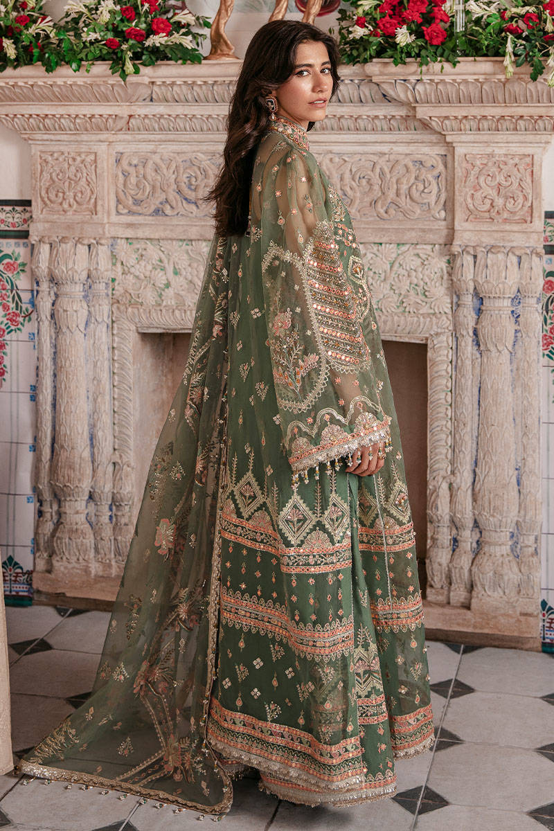 Zarlish By Mohsin Naveed Ranjha Green Formal Collection Organza Replica