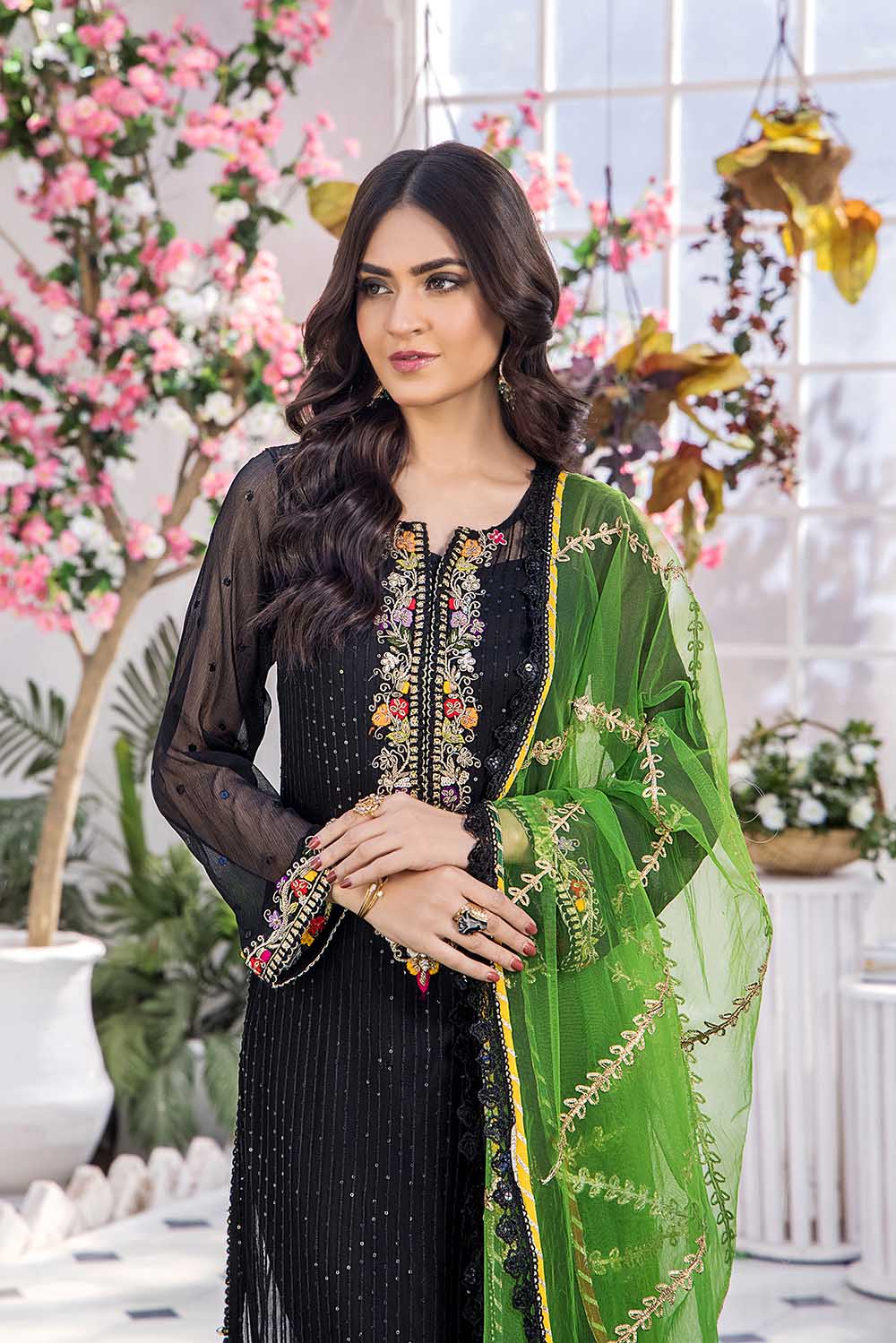 Khuda Baksh Black Formal Collection Chiffon Replica