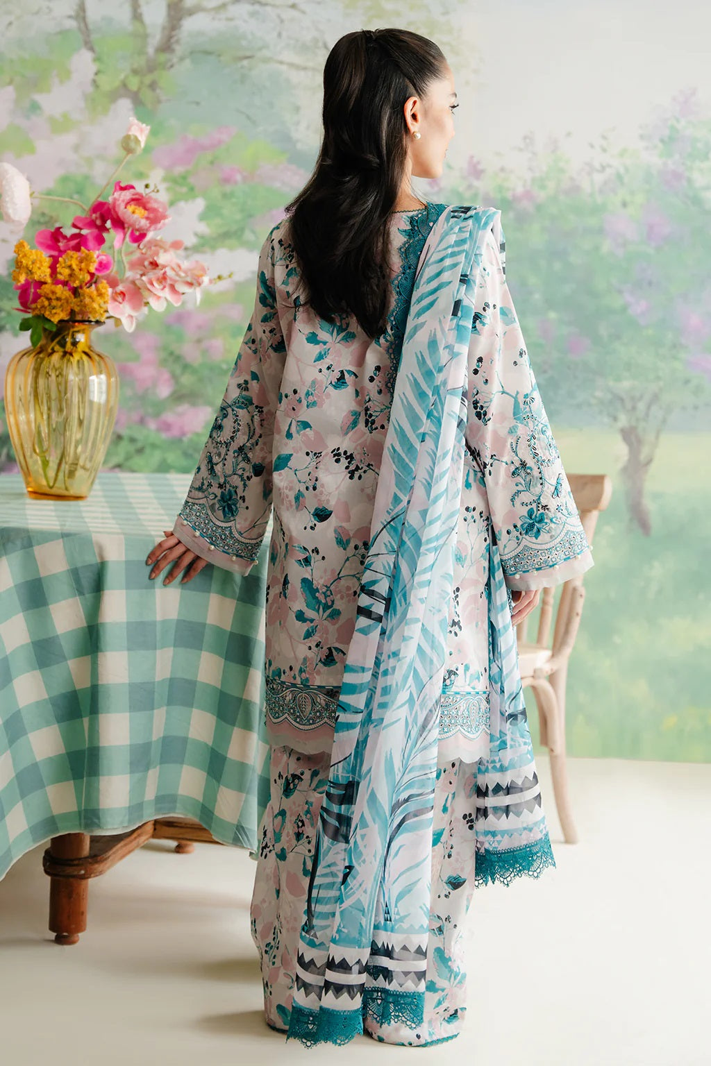 Afrozeh Pink Printed Lawn Collection Replica