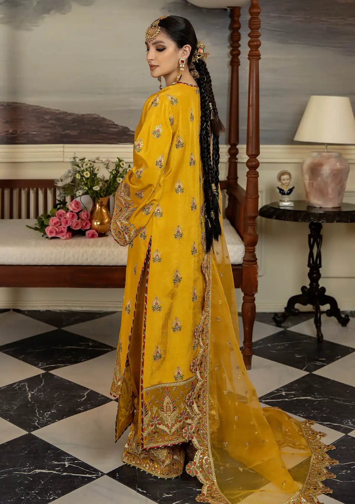 Imrozia Sabah Yellow Organza Formal Collection Replica