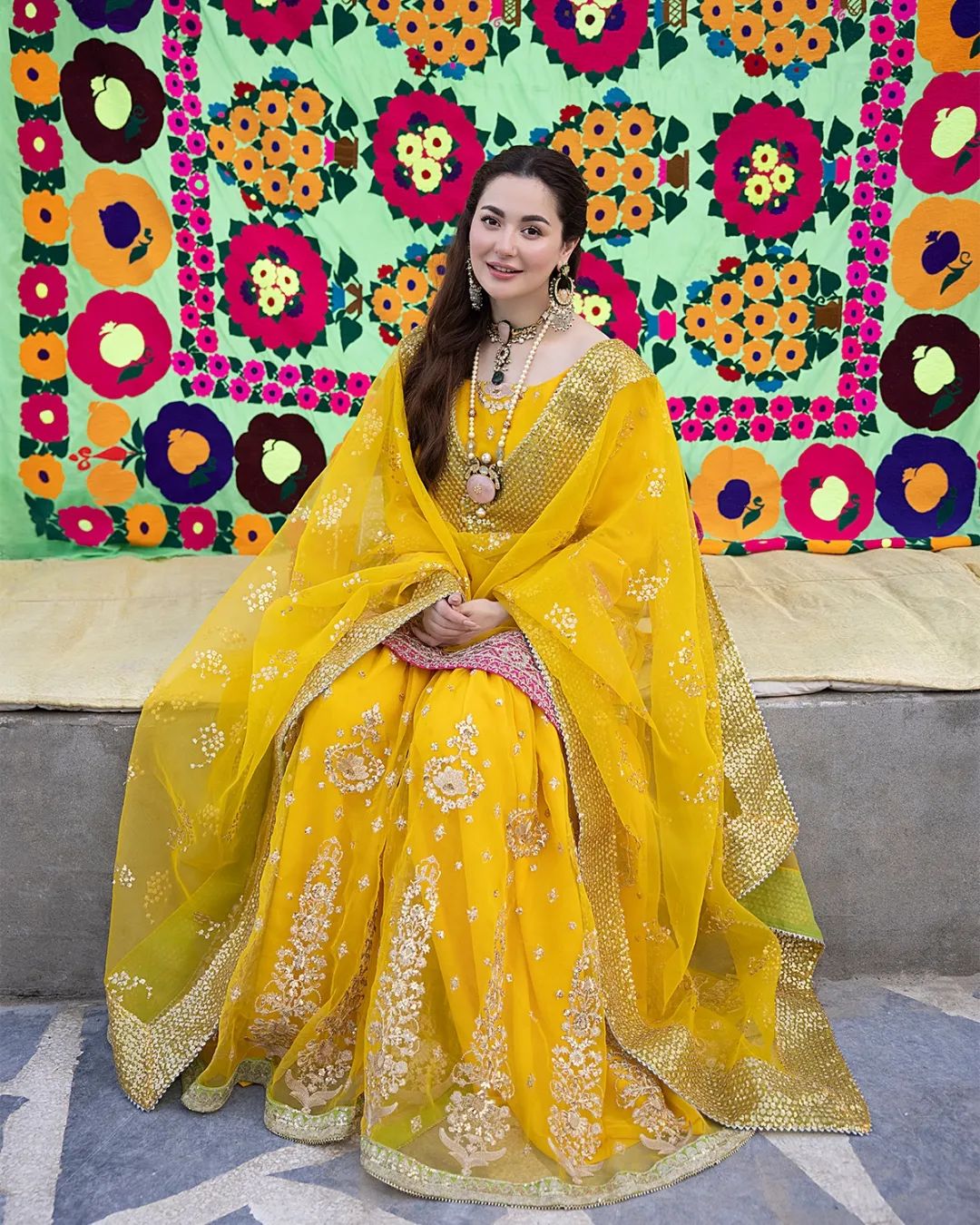 Ali Xeeshan Yellow Organza Mehndi Collection Replica