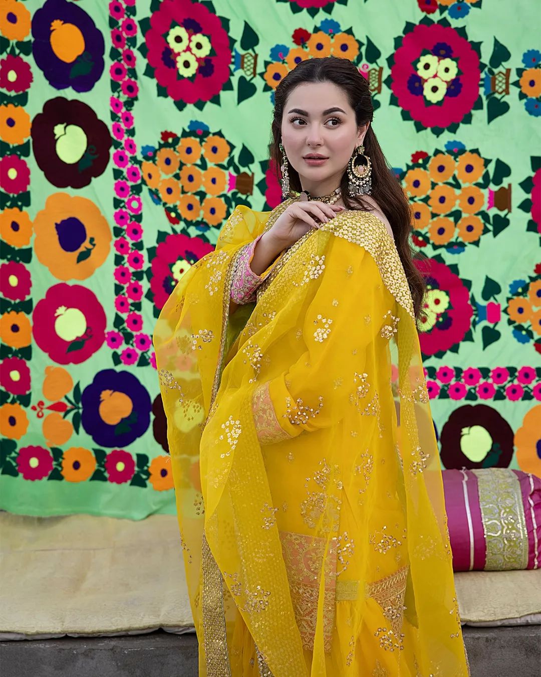 Ali Xeeshan Yellow Organza Mehndi Collection Replica