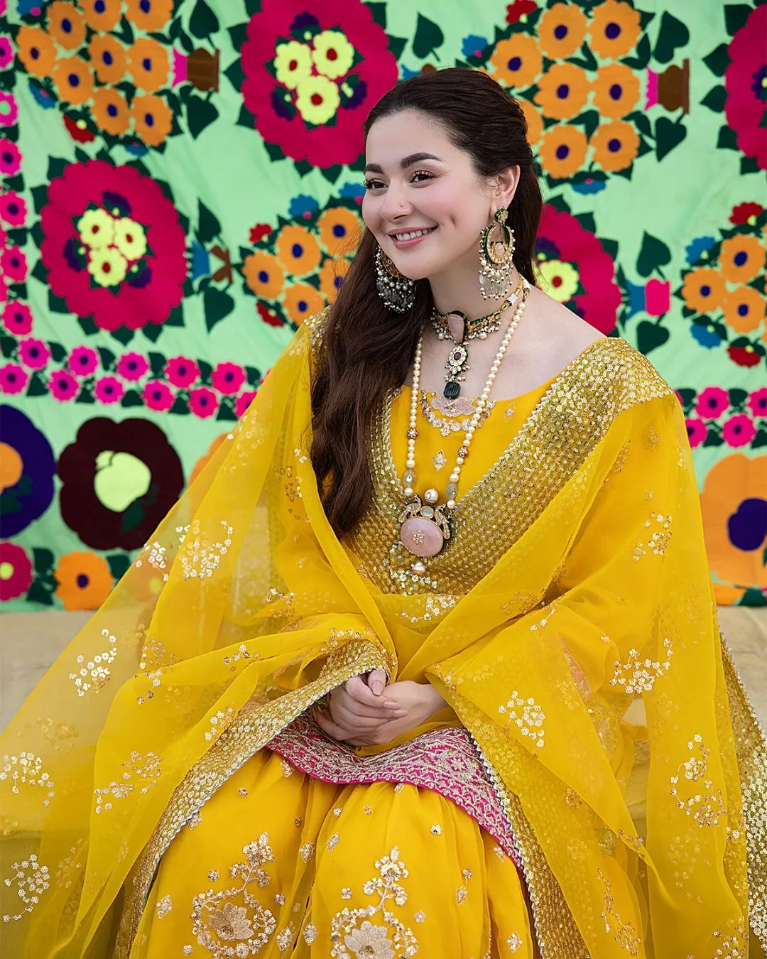 Ali Xeeshan Yellow Organza Mehndi Collection Replica