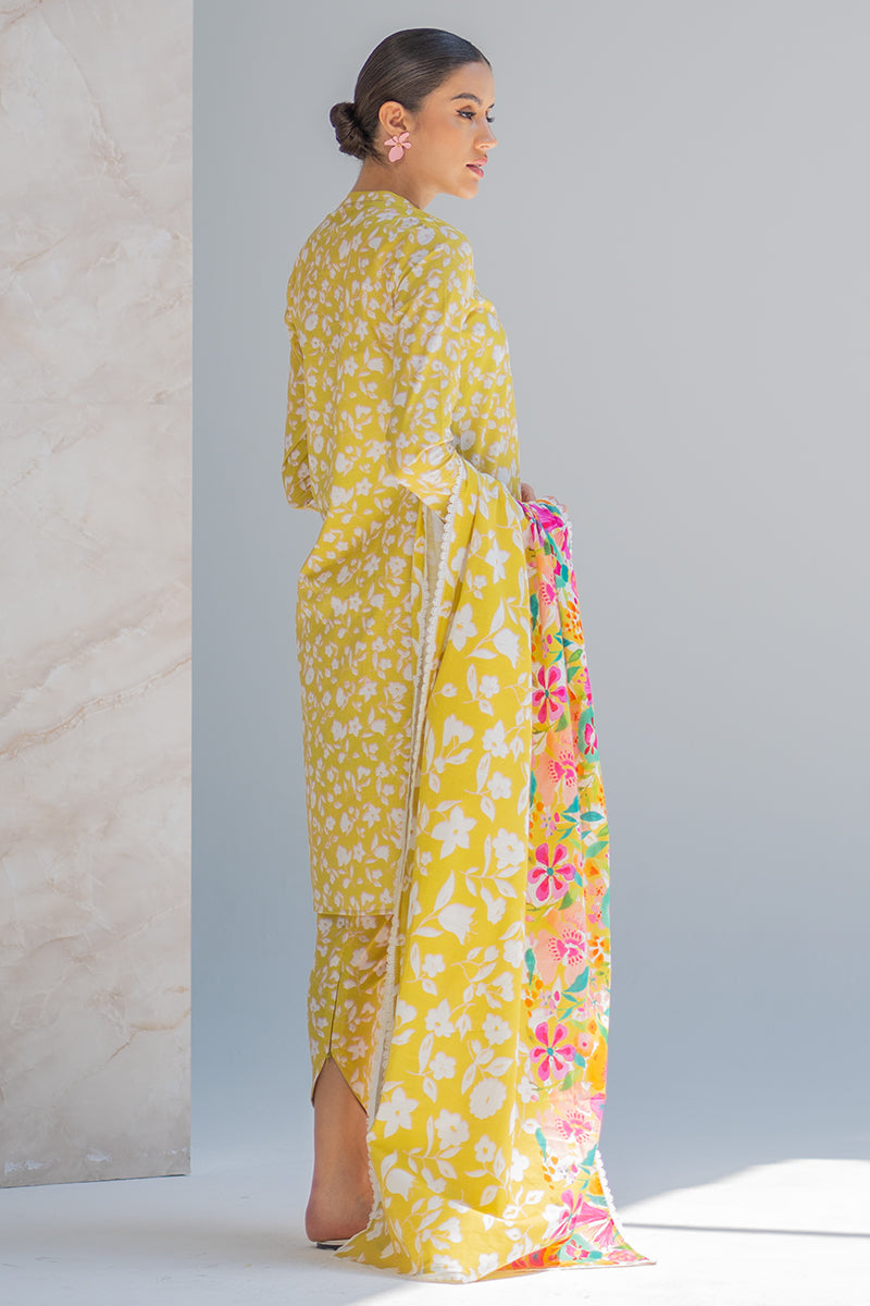 SHRENZ Yellow Swiss Lawn Collection Replica