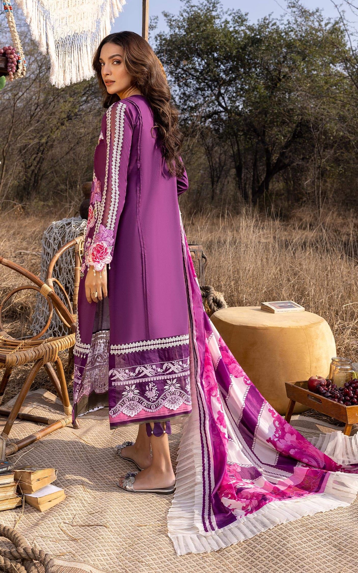 Asifa & Nabeel Purple Luxury Lawn Collection Replica