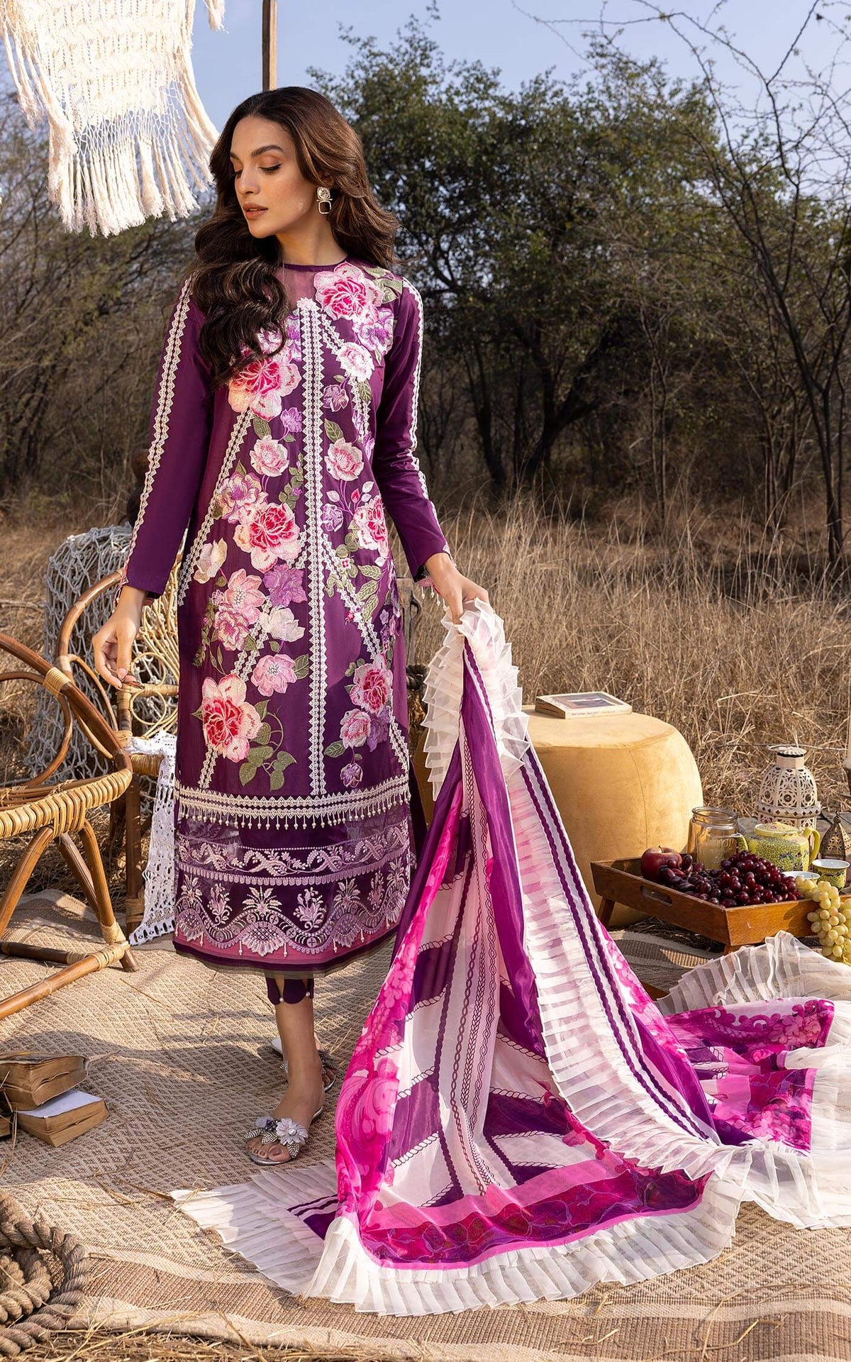 Asifa & Nabeel Purple Luxury Lawn Collection Replica