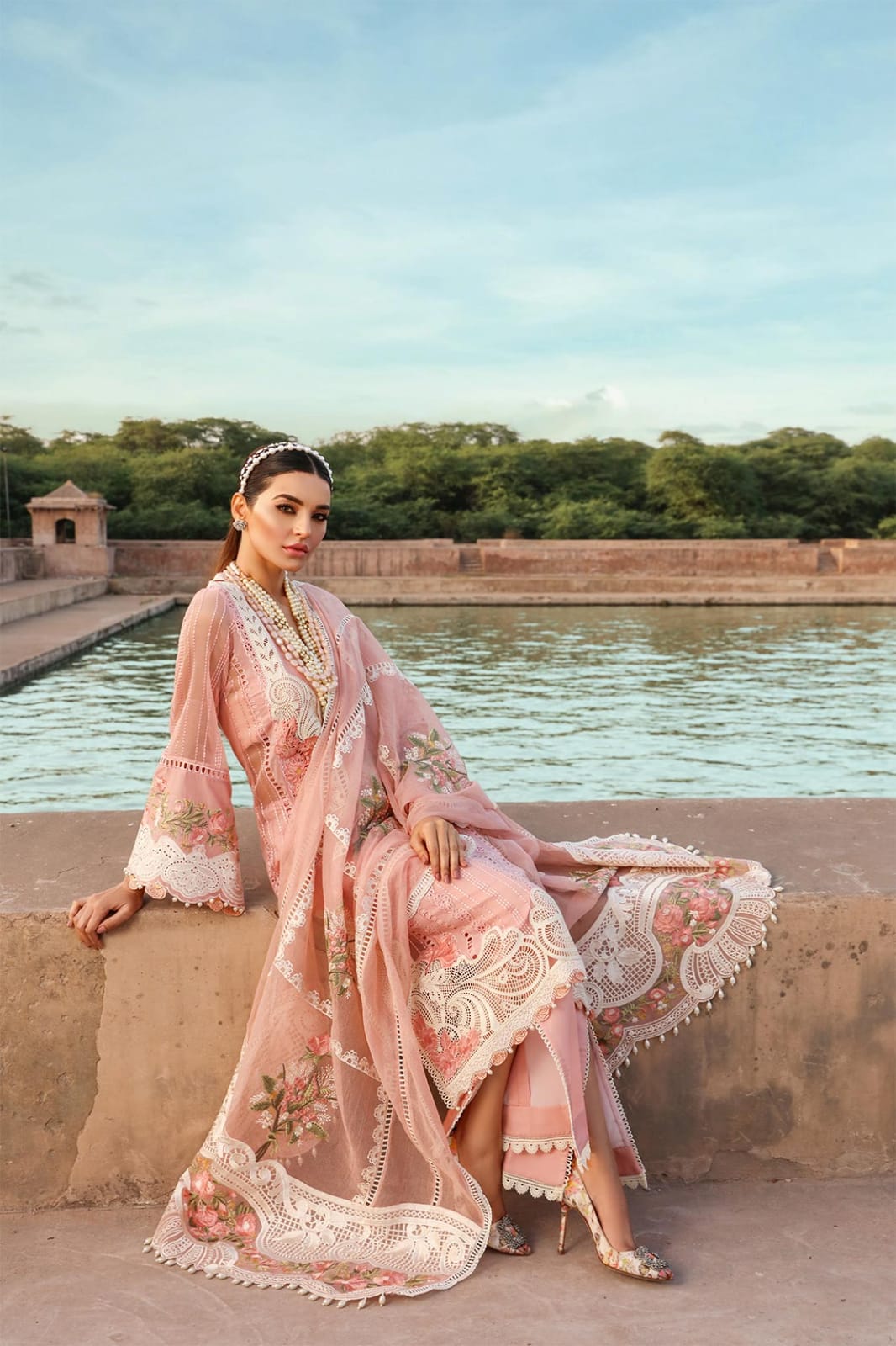 Crimson Peach Luxury Lawn Collection Replica