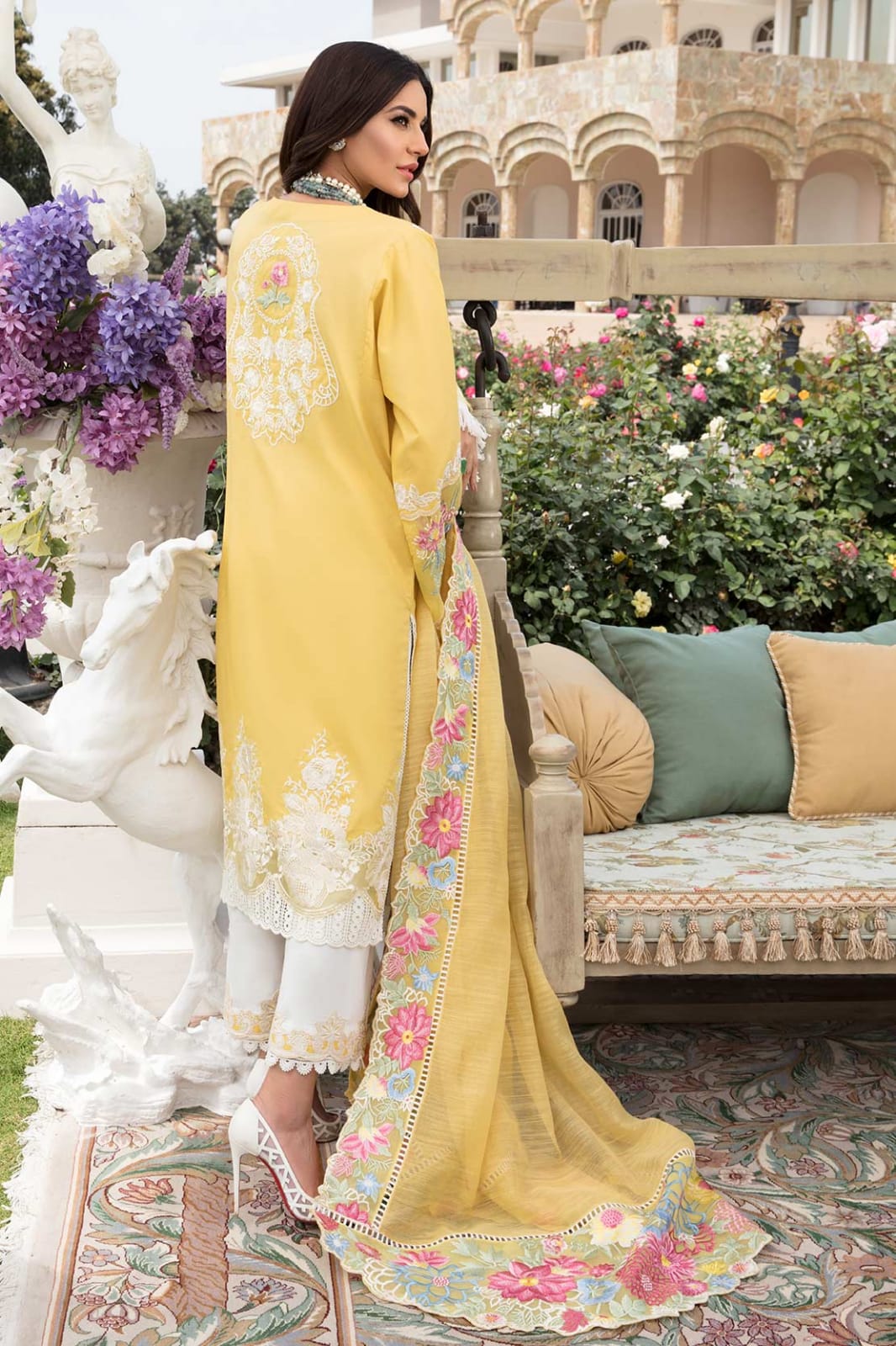 Crimson Yellow Luxury Lawn Collection Replica