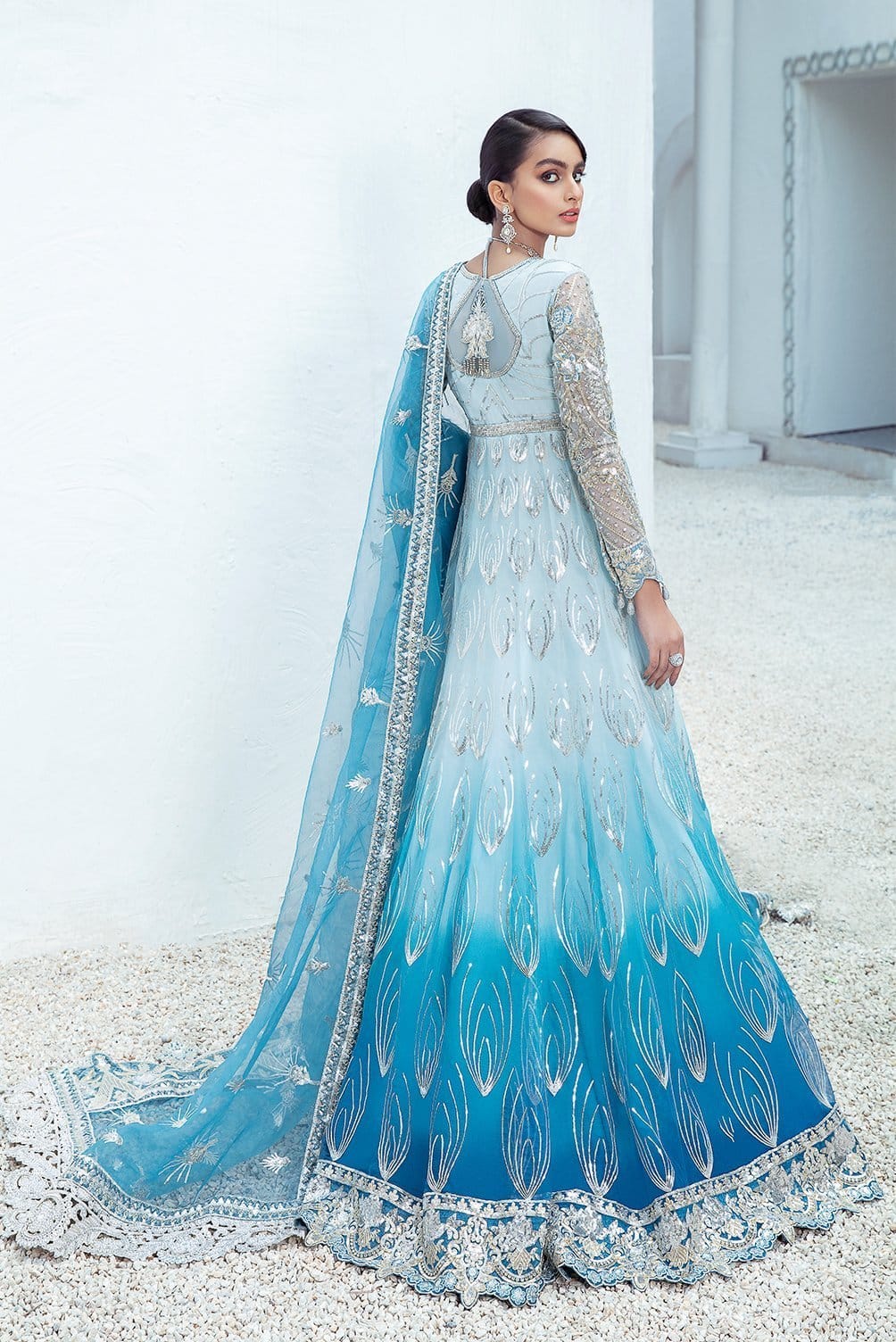 Fareesia Blue Bridal Collection Replica