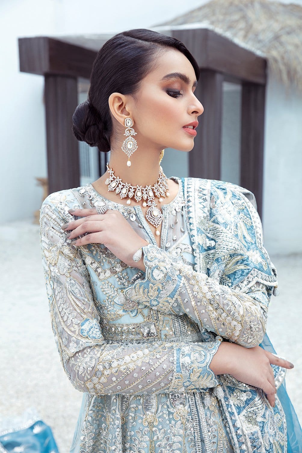 Fareesia Blue Bridal Collection Replica