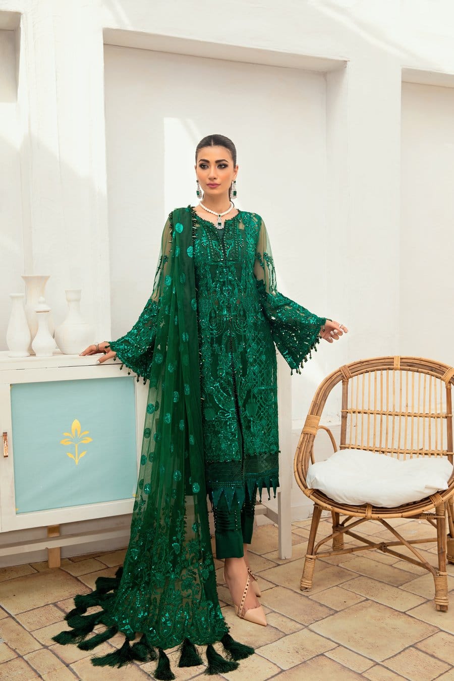 Maryam Hussain Green Exclusive Net Replica