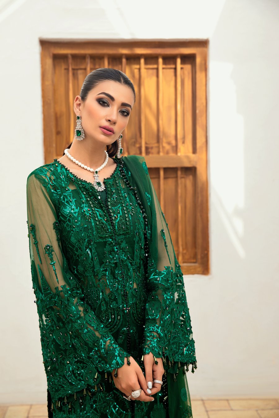 Maryam Hussain Green Exclusive Net Replica