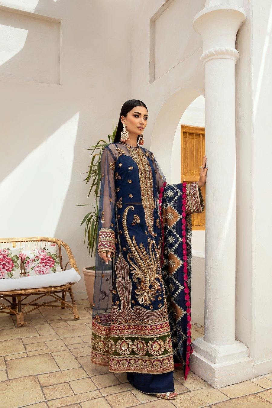 Maryam Hussain Blue Exclusive Net Replica