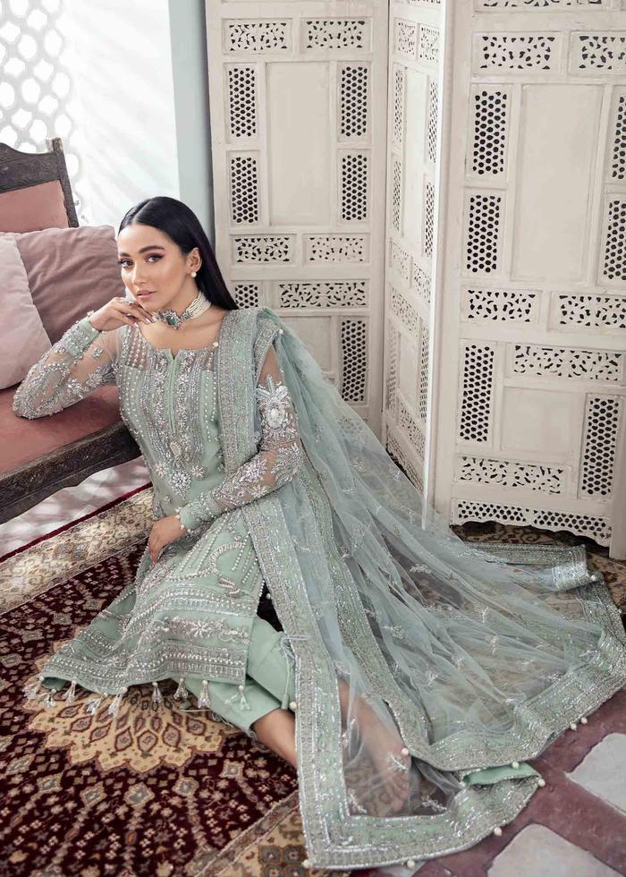 Gulaal Sky Blue Exclusive Net Replica