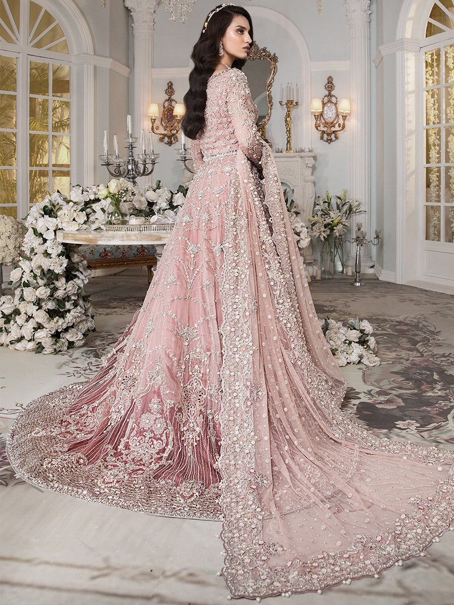 Maria B Pink Exclusive Net Maxi Replica