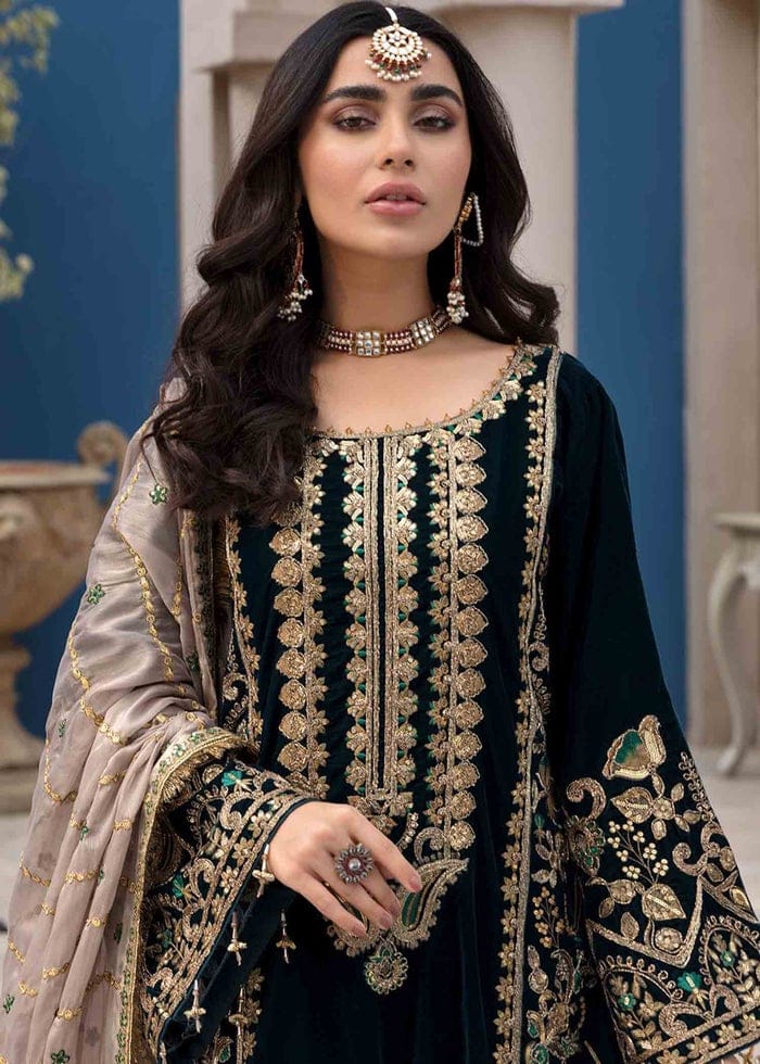 Emaan Adeel Black Velvet Collection Replica