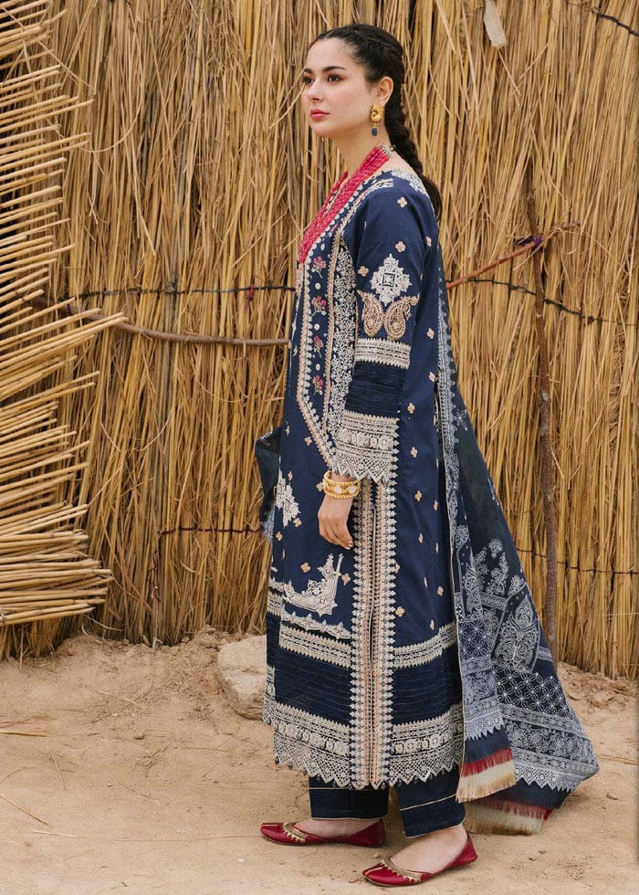 Qalamkaar Blue Luxury Lawn Collection Replica