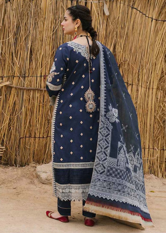 Qalamkaar Blue Luxury Lawn Collection Replica