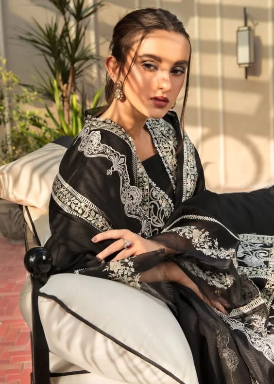 Crimson Black Luxury Lawn Collection Replica