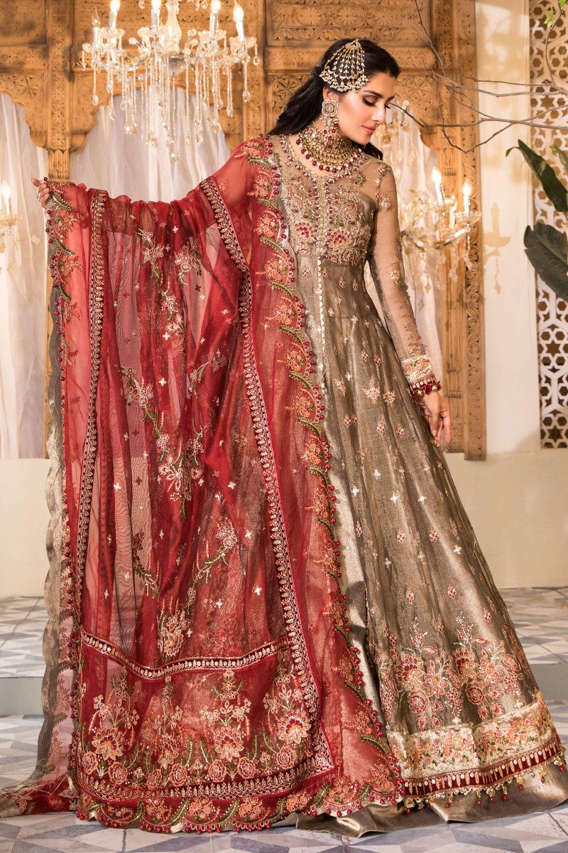 Maria B Brown Wedding Collection Replica