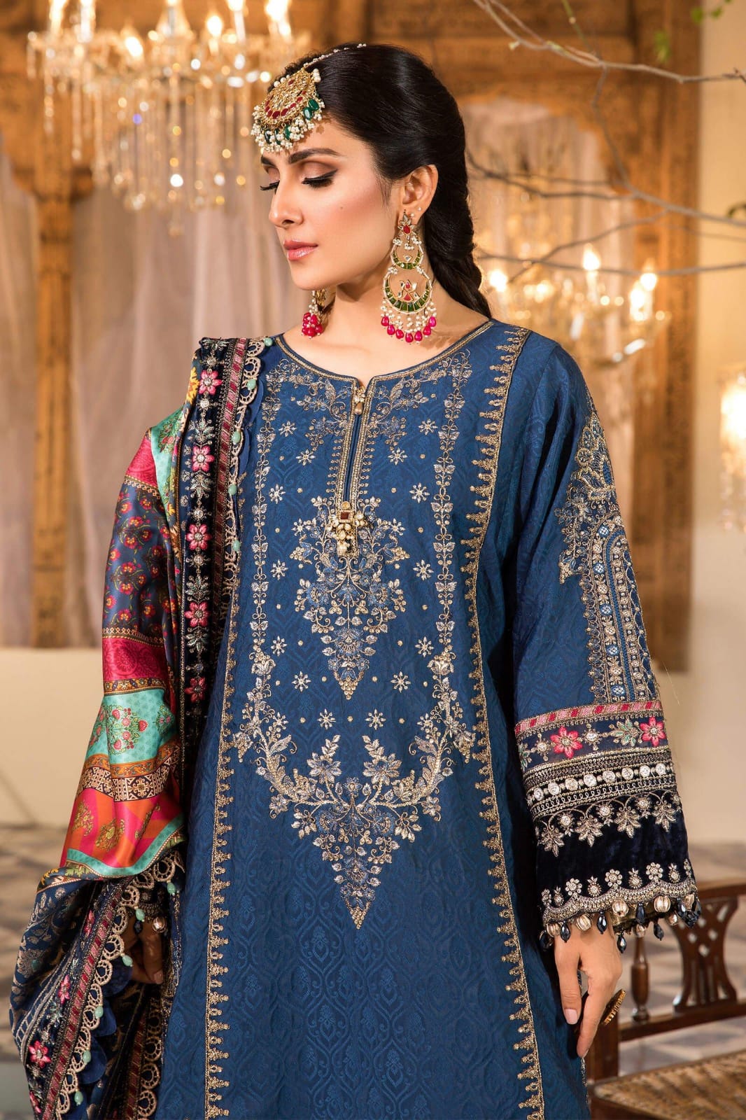 Maria B Blue Exclusive Formal Collection Chiffon Replica