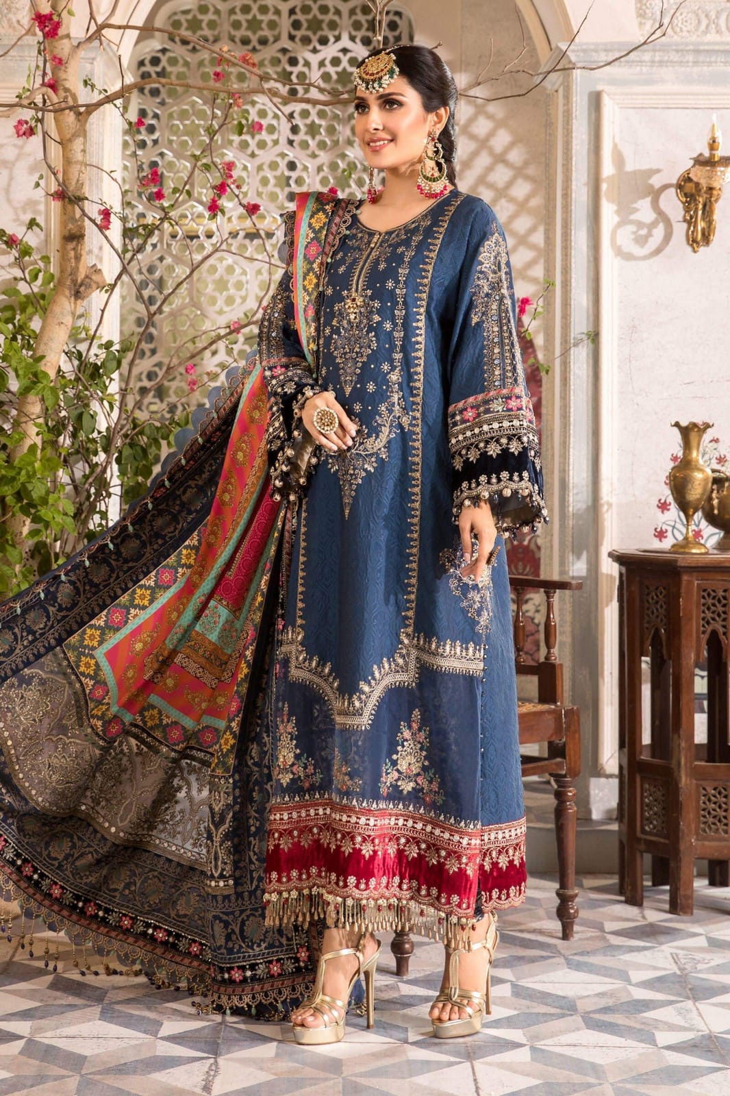 Maria B Blue Exclusive Formal Collection Chiffon Replica