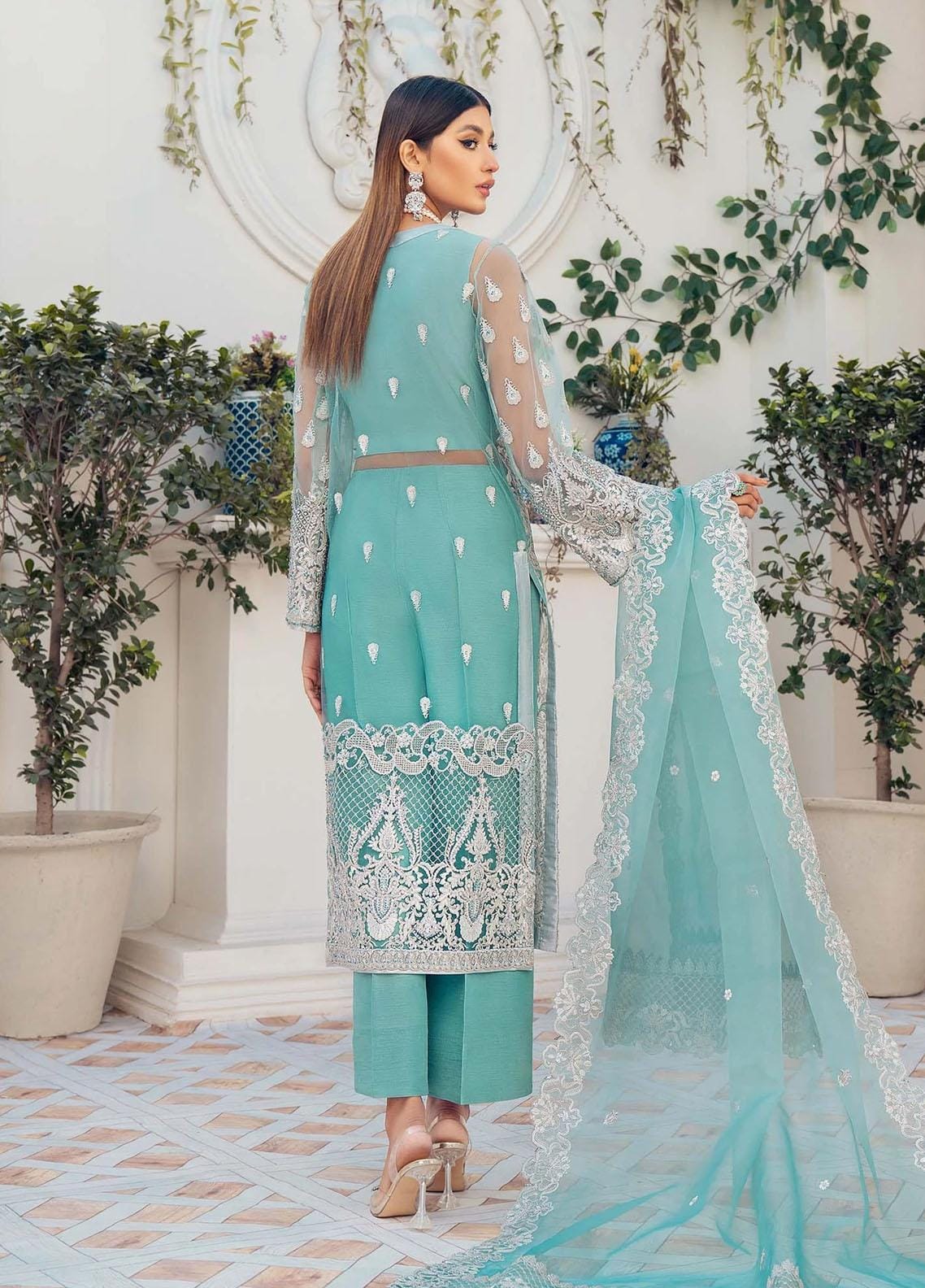 Akbar Aslam Mint Green Exclusive Collection Net Replica