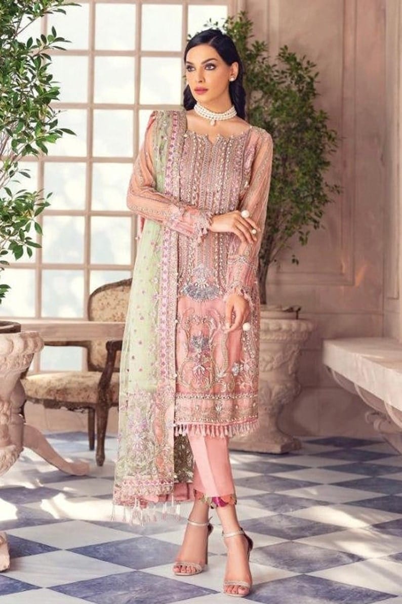 Gulaal Peach Exclusive Collection Net Replica