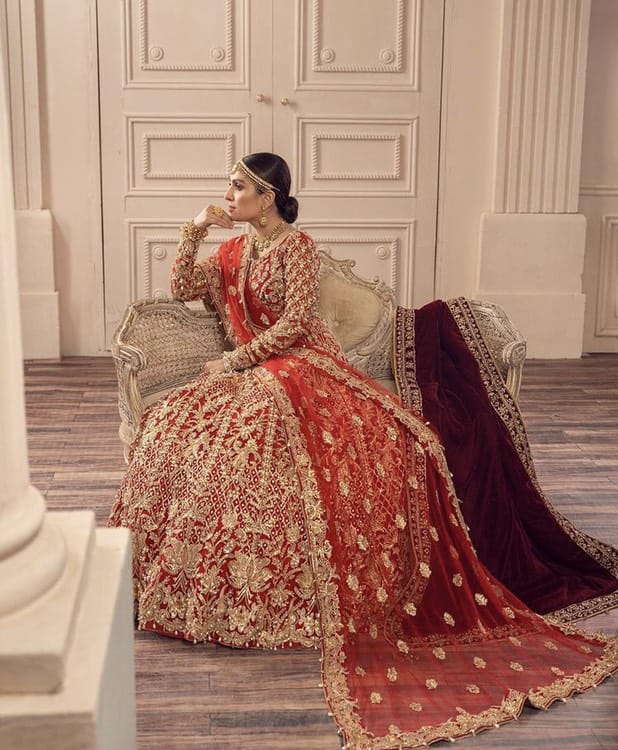 Anaya Red Bridal Collection Net Maxi Replica