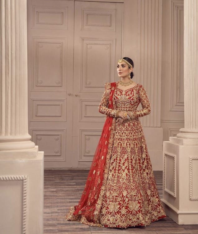 Anaya Red Bridal Collection Net Maxi Replica