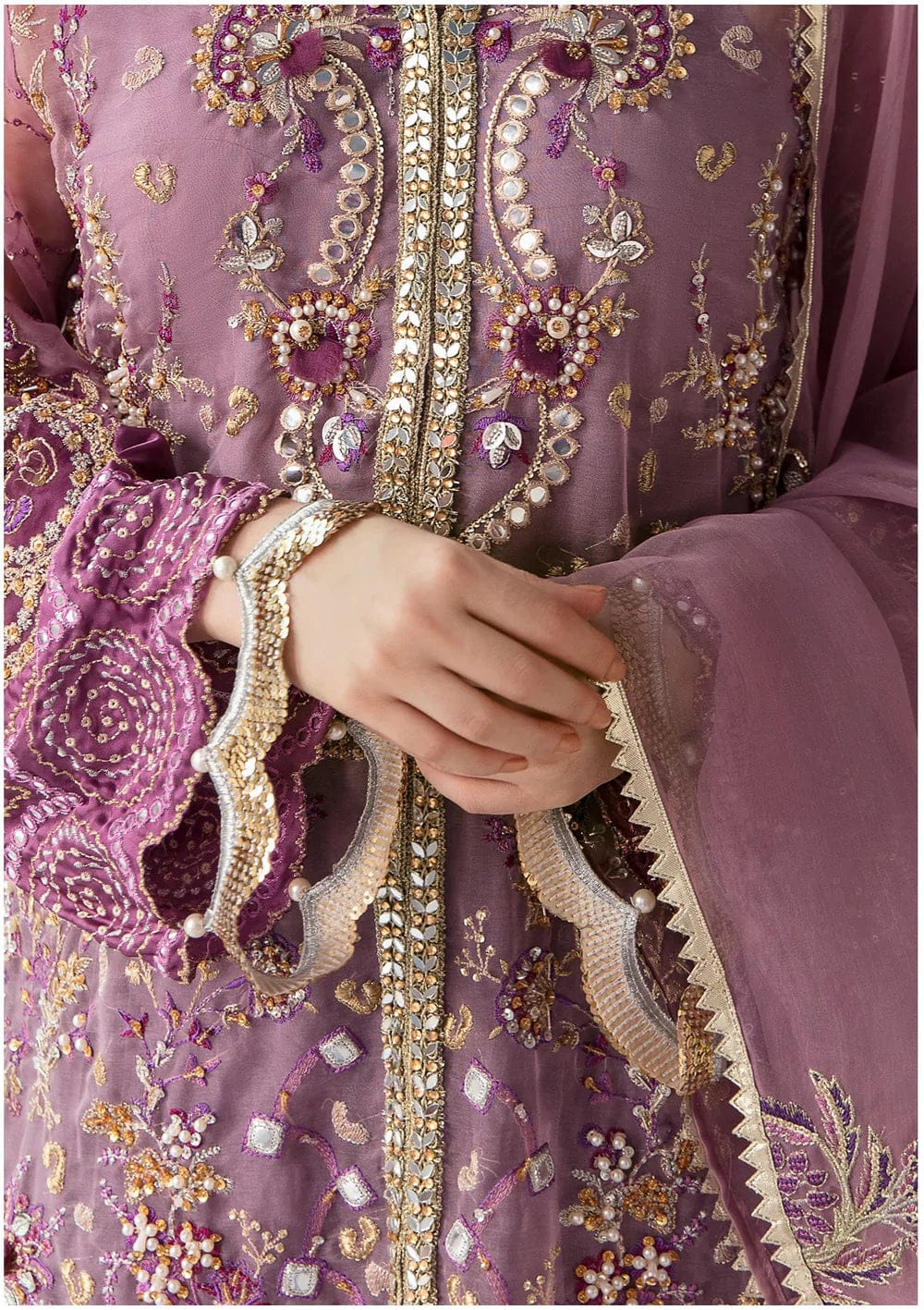 Elaf Purple Exclusive Collection Organza Replica