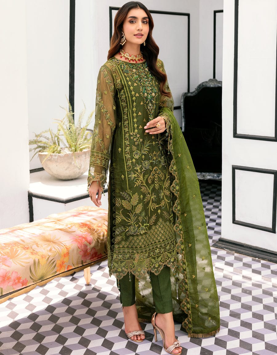 Emaan Adeel Green Formal Collection Organza Replica