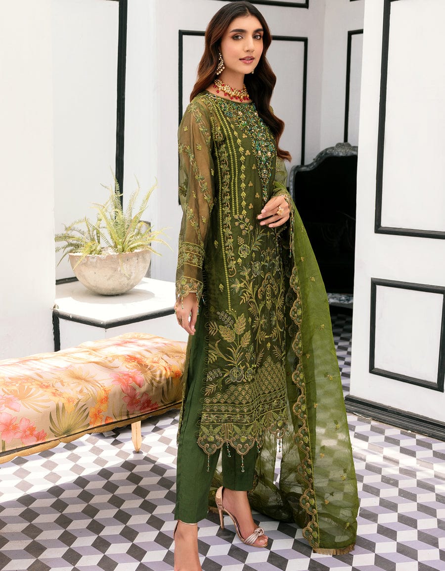 Emaan Adeel Green Formal Collection Organza Replica