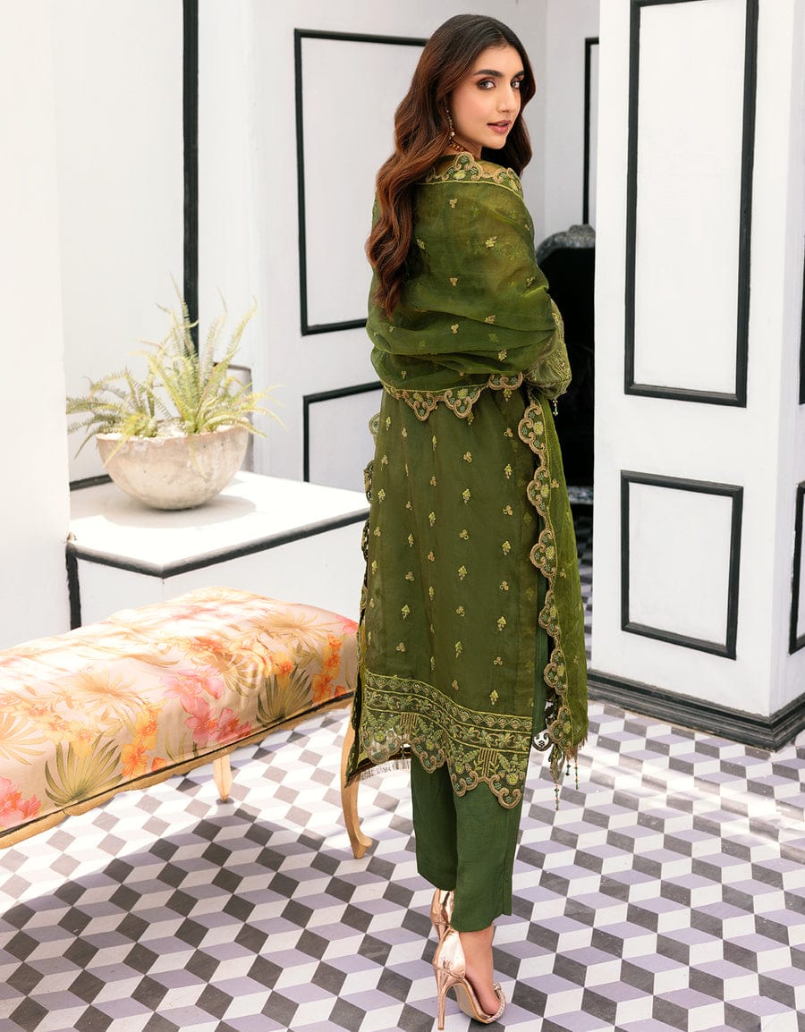 Emaan Adeel Green Formal Collection Organza Replica