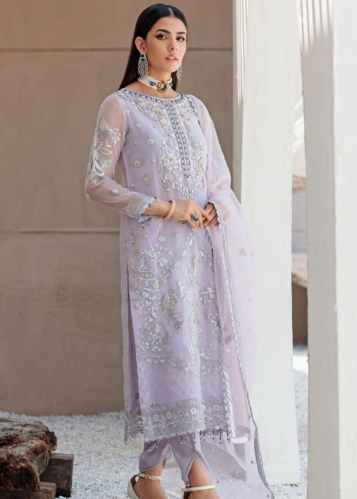 Emaan Adeel Purple Formal Collection Organza Replica