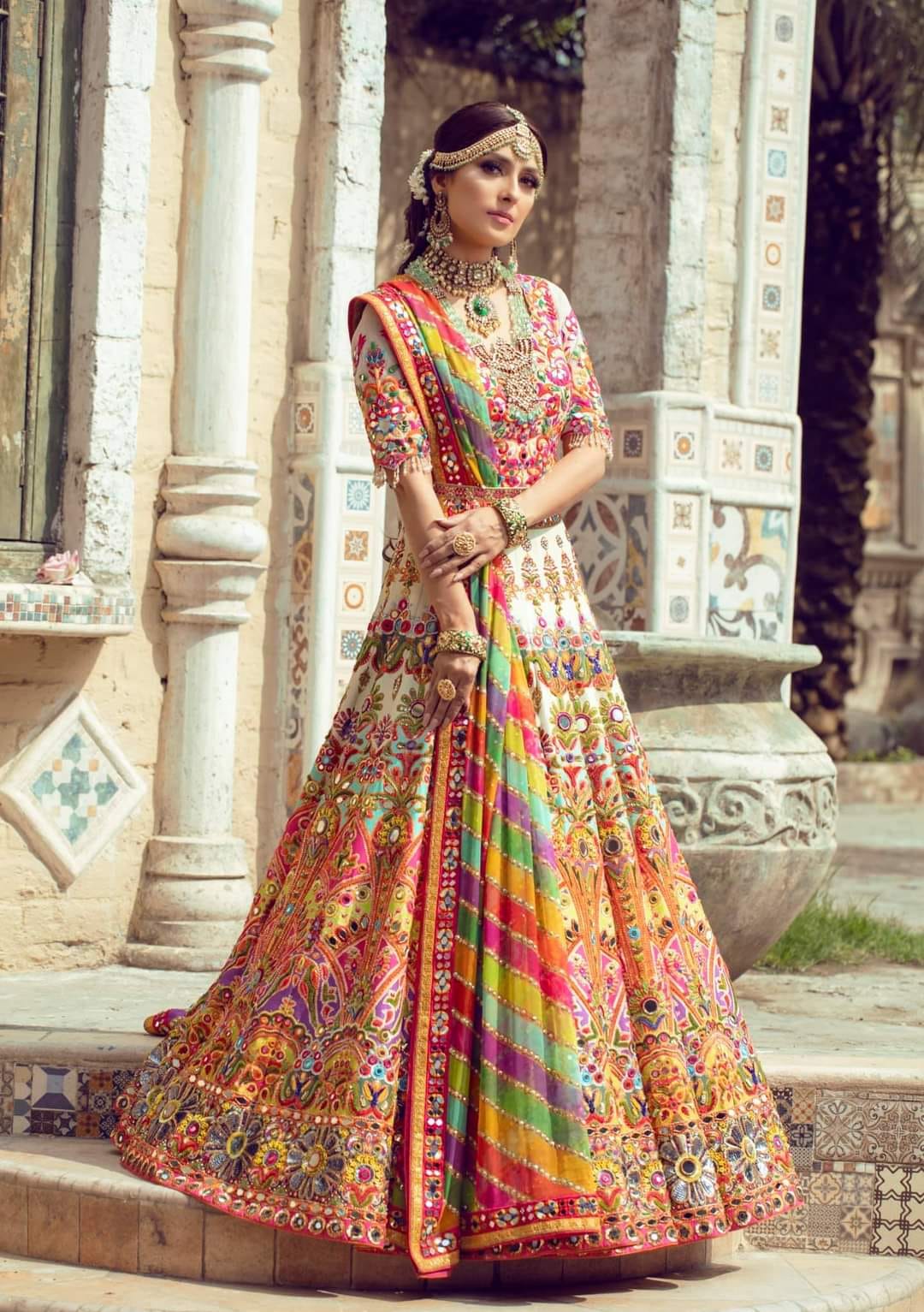 Nomi Ansari Multi Digital Printed Silk Formal Collection Replica