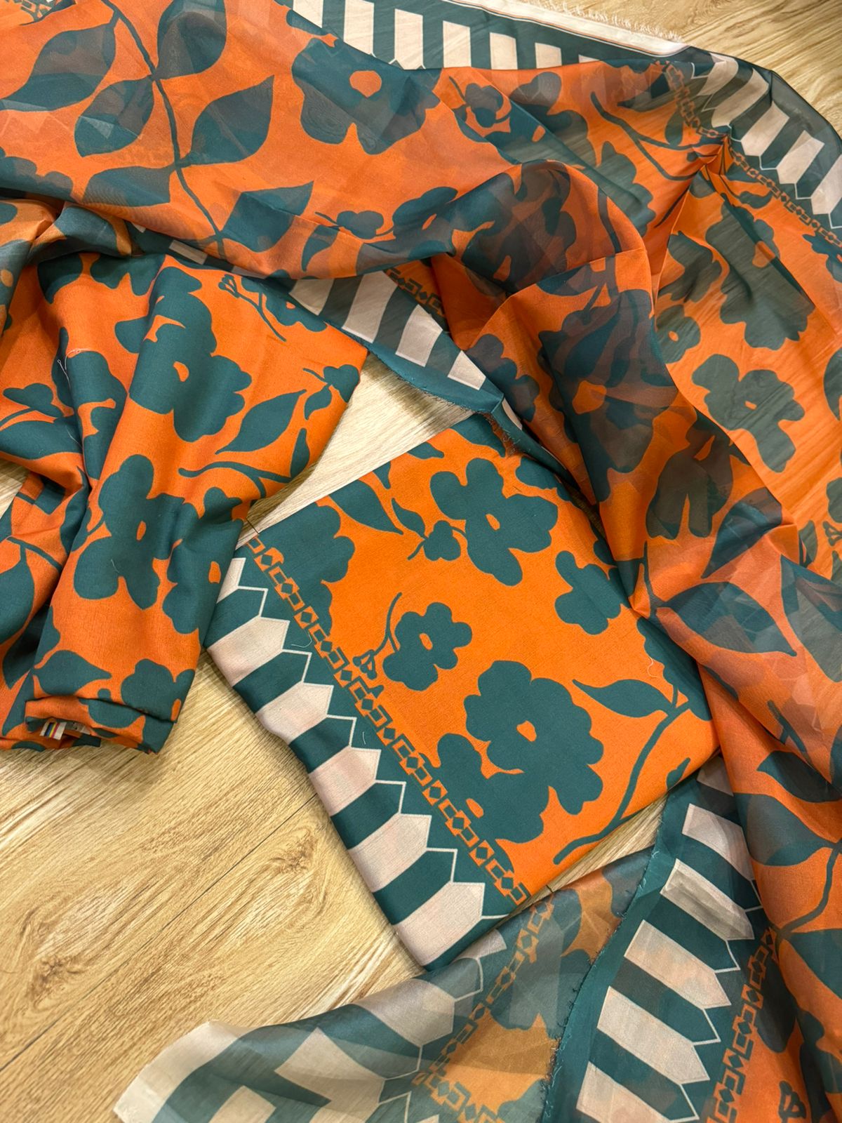 SHRENZ Orange Swiss Lawn Collection Replica