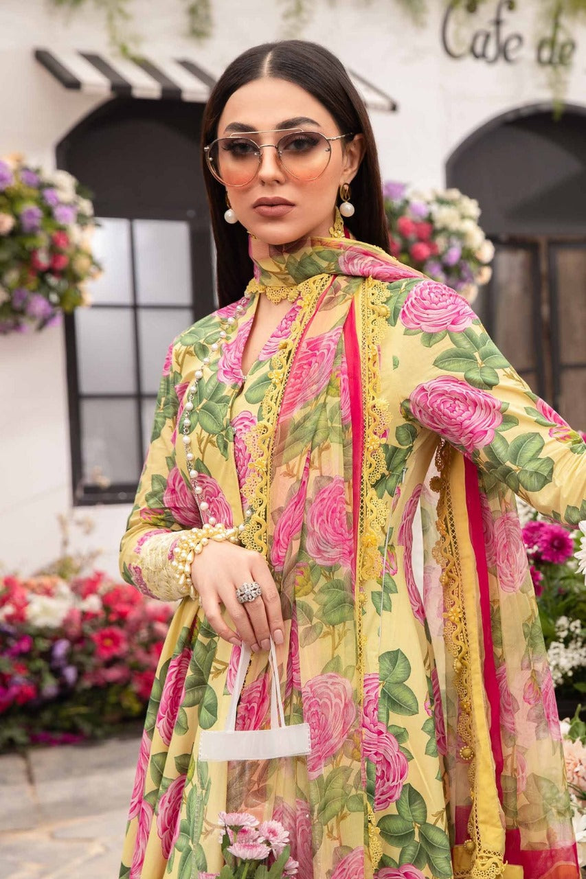 Maria B Yellow Digital Printed Lawn Collection Replica