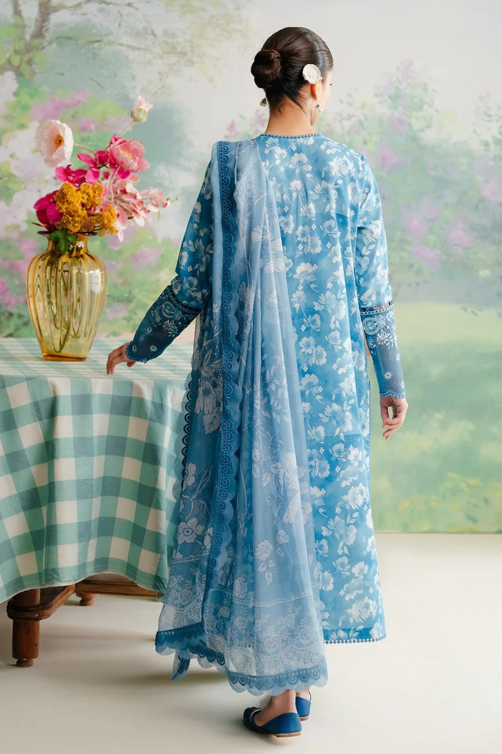 Afrozeh Blue Printed Lawn Collection Replica