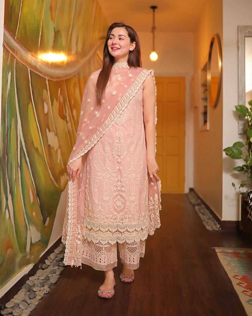 Faiza Saqlain Pink Luxury Lawn Collection Replica