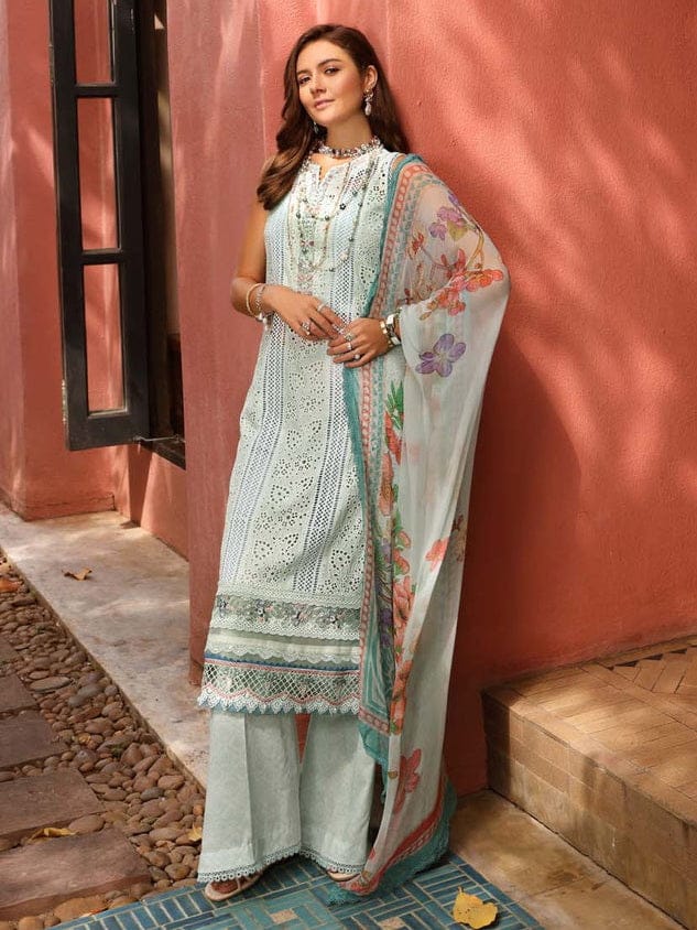 Noor By Saadia Asad Sky Blue Luxury Lawn Collection Replica