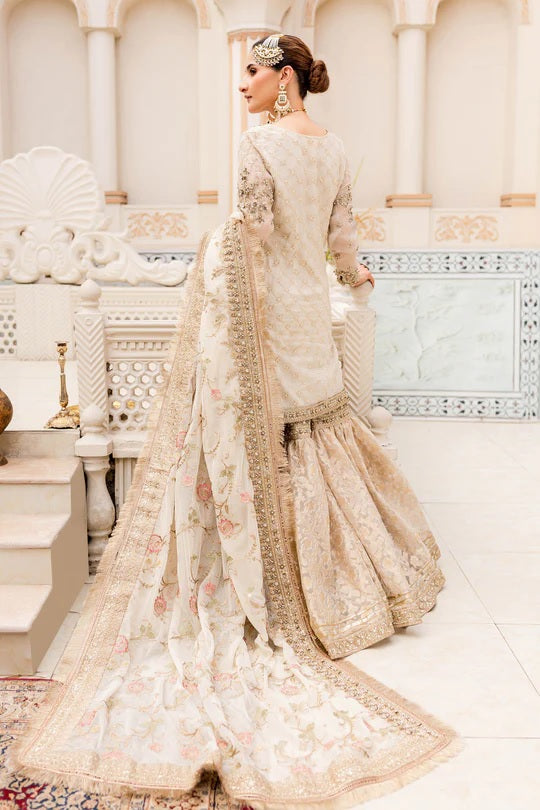 Maria B Off White Bridal Collection Chiffon Replica