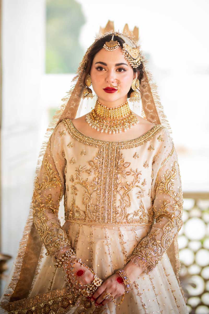 Maha Wajahat White Bridal Collection Net Replica