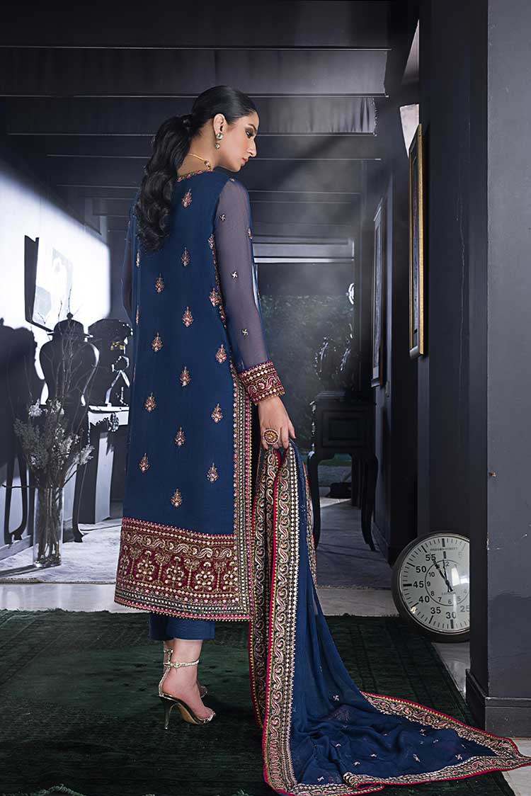 Asim Jofa Navy Blue Formal Collection Chiffon Replica